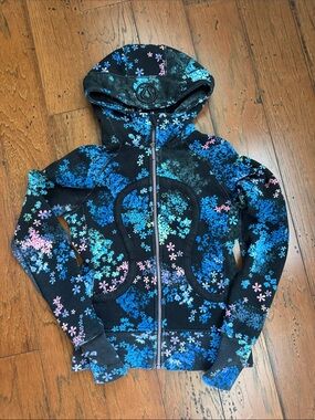 Lululemon Floral Scuba Hoodie in Blue & Pink